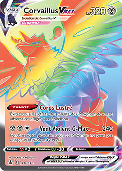 Carte Pokémon Corvaillus VMAX 171/163 de la série Styles de Combat en vente au meilleur prix