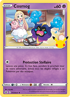 Carte Pokémon Rare Cosmog 13/25 de la série Célébrations