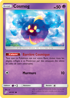 Carte Pokémon Commune Cosmog 69/181 de la série Duo de Choc