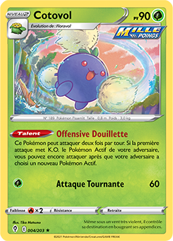 Carte Pokémon Holographique rare Cotovol 4/203 de la série Évolution Céleste