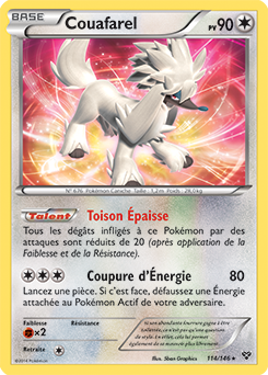 Carte Pokémon Holographique Rare Couafarel 114/146 de la série X&Y