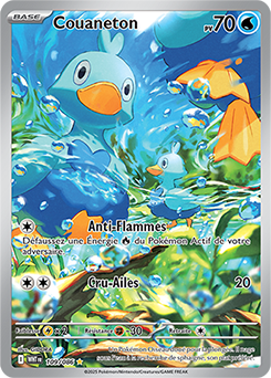 Carte Pokémon Illustration rare Couaneton 109/86 de la série Flamme Blanche