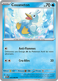 Carte Pokémon Communes Couaneton 25/86 de la série Flamme Blanche