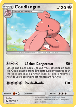 Carte Pokémon Rare Coudlangue 103/156 de la série Ultra Prisme
