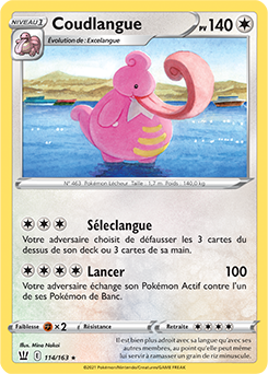 Carte Pokémon Coudlangue 114/163 de la série Styles de Combat en vente au meilleur prix