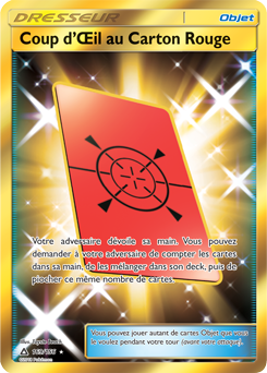 Carte Pokémon Objet Gold SL Coup d’Œil au Carton Rouge 169/156 de la série Ultra Prisme