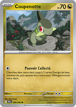 Carte Pokémon Communes Coupenotte 68/86 de la série Foudre Noire