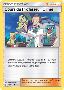 Carte Pokémon Peu commune Cours du Professeur Orme 188/214 de la série Tonnerre Perdu