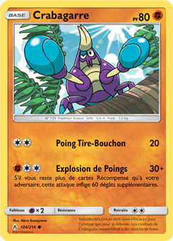 Carte Pokémon Crabagarre 104/214 de la série Alliance Infallible en vente au meilleur prix