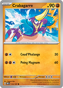Carte Pokémon Communes Crabagarre 114/197 de la série Flammes Obsidiennes