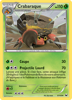 Carte Pokémon Peu commune Crabaraque 8/108 de la série Explorateurs Obscurs