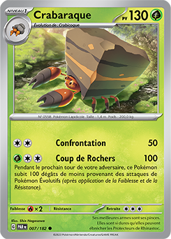 Carte Pokémon Communes Crabaraque 7/182 de la série Faille Paradoxe