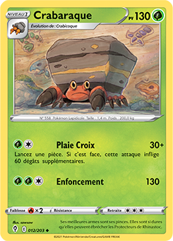 Carte Pokémon Crabaraque 12/203 de la série Évolution Céleste en vente au meilleur prix