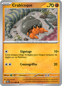 Carte Pokémon Communes Crabicoque 51/86 de la série Foudre Noire