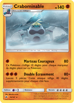 Carte Pokémon Rare Crabominable 74/147 de la série Ombres Ardentes