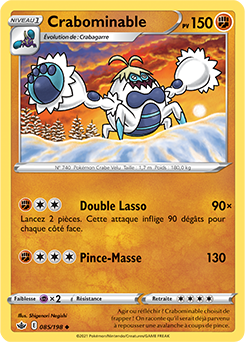 Carte Pokémon Crabominable 85/198 de la série Règne de Glace en vente au meilleur prix