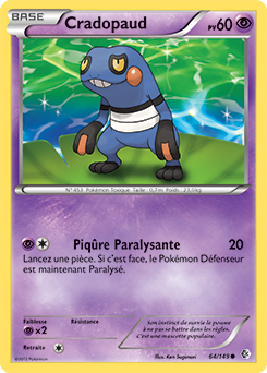 Carte Pokémon Commune Cradopaud 64/149 de la série Frantières Franchies