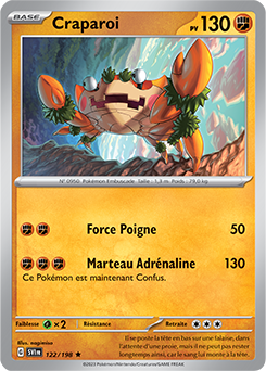 Carte Pokémon Craparoi 122/198 de la série Écarlate et Violet en vente au meilleur prix