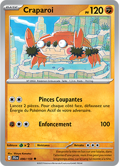 Carte Pokémon Peu commune Craparoi 90/159 de la série Aventures Ensemble