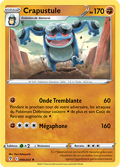 Carte Pokémon Rare Crapustule 90/203 de la série Évolution Céleste