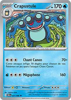 Carte Pokémon Peu commune Crapustule 21/86 de la série Foudre Noire