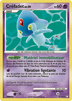 Carte Pokémon Holographique Rare Créfadet 4/123 de la série Trésors Mystérieux