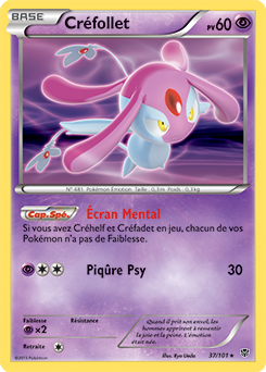Carte Pokémon Créfollet 37/101 de la série Explosion Plasma en vente au meilleur prix