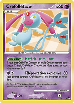 Carte Pokémon Holographique Rare Créfollet 14/123 de la série Trésors Mystérieux