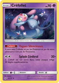 Carte Pokémon Peu commune Créfollet 42/131 de la série Lumière Interdite