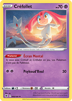 Carte Pokémon Créfollet 066/189 de la série Astres Radieux en vente au meilleur prix