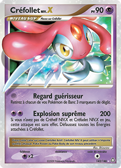 Carte Pokémon Créfollet NIV.X 143/146 de la série Eveil des Légendes en vente au meilleur prix
