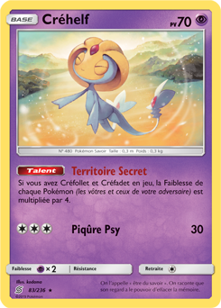 Carte Pokémon Créhelf 83/236 de la série Harmonie des Esprits en vente au meilleur prix