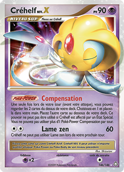 Carte Pokémon Créhelf NIV.X 146/146 de la série Eveil des Légendes en vente au meilleur prix