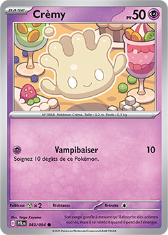 Carte Pokémon Communes Crèmy 43/94 de la série Flammes Fantasmagoriques