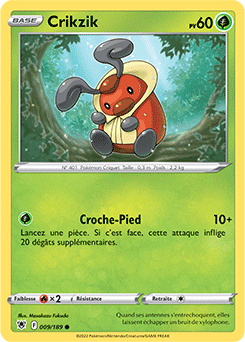 Carte Pokémon Crikzik 009/189 de la série Astres Radieux en vente au meilleur prix