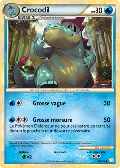 Carte Pokémon Peu commune Crocodil 38/123 de la série HeartGold SoulSilver