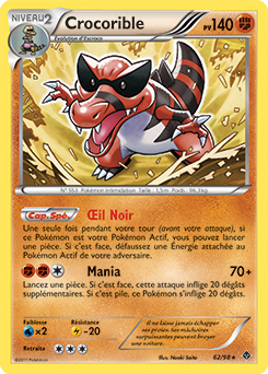 Carte Pokémon Crocorible 62/98 de la série Pouvoirs Émergents en vente au meilleur prix