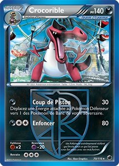 Carte Pokémon Rare Crocorible 70/116 de la série Glaciation Plasma