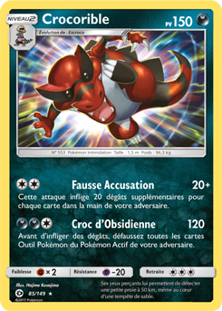 Carte Pokémon Crocorible 85/149 de la série Soleil & Lune en vente au meilleur prix