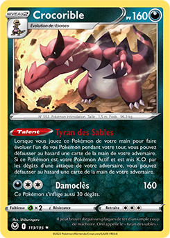 Carte Pokémon Crocorible 113/195 de la série Tempête Argentée en vente au meilleur prix