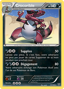 Carte Pokémon Rare Crocorible 71/146 de la série X&Y