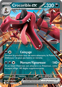 Carte Pokémon Crocorible ex 55/86 de la série Chaos Ascendant en vente au meilleur prix