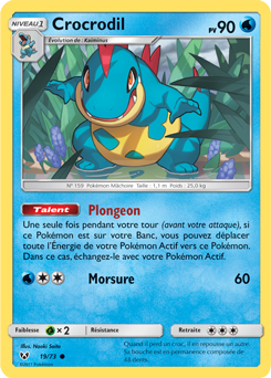Carte Pokémon Commune Crocrodil 19/73 de la série Légendes Brillantes