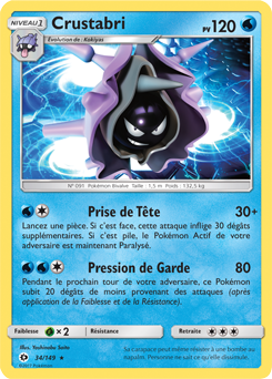 Carte Pokémon Rare Crustabri 34/149 de la série Soleil & Lune