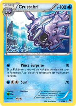 Carte Pokémon Peu commune Crustabri 24/122 de la série Rupture Turbo
