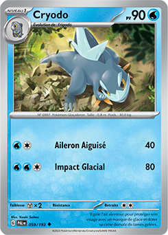 Carte Pokémon Peu commune Cryodo 059/193 de la série Évolutions à Paldea