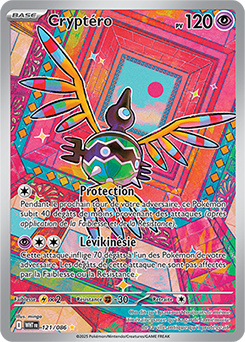 Carte Pokémon Illustration rare Cryptéro 121/86 de la série Flamme Blanche