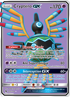 Carte Pokémon Cryptéro GX 202/214 de la série Tonnerre Perdu en vente au meilleur prix