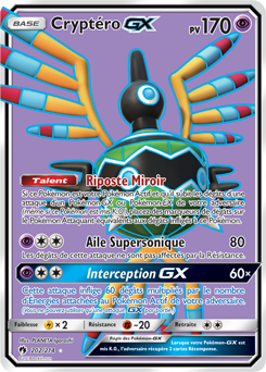 Carte Pokémon Pokémon Full Art Cryptéro GX 202/214 de la série Tonnerre Perdu