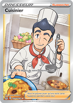 Carte Pokémon Dresseur Full Art Cuisinier TG25/TG30 de la série Origine Perdue